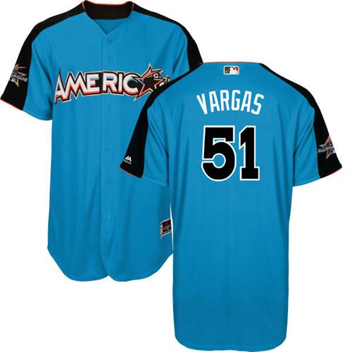 Royals #51 Jason Vargas Blue All-Star American League Stitched Youth MLB Jersey
